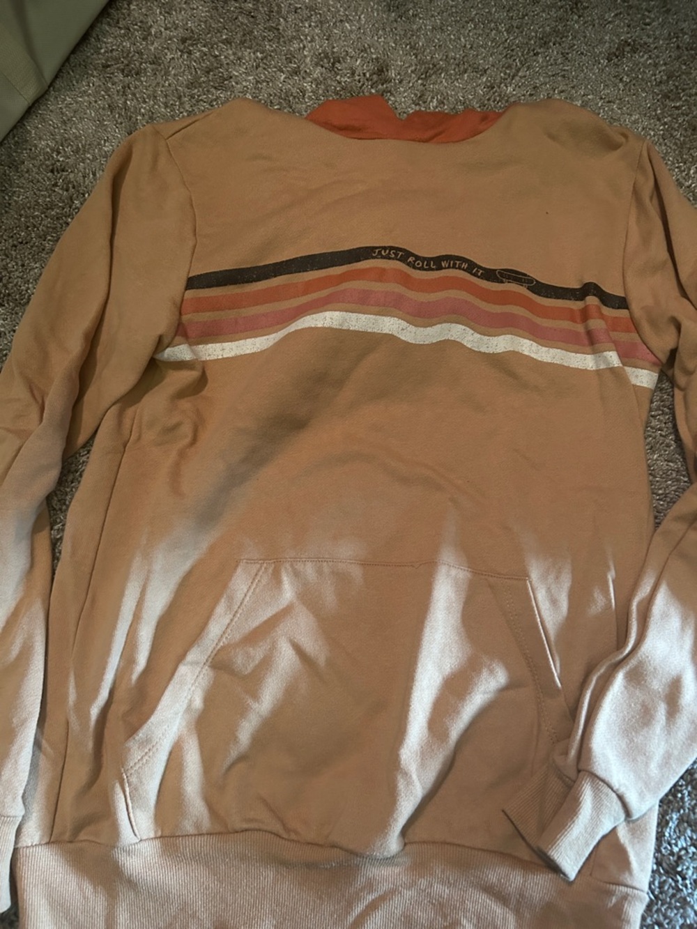 Kids Art Class Tan Pullover Sweater with Retro Stripe Detail